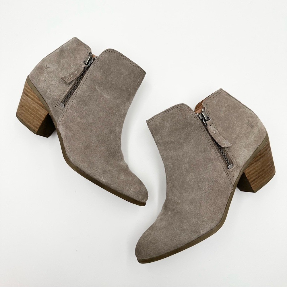 Frye Judith Zip Suede Ankle Booties - Picture 8 of 10